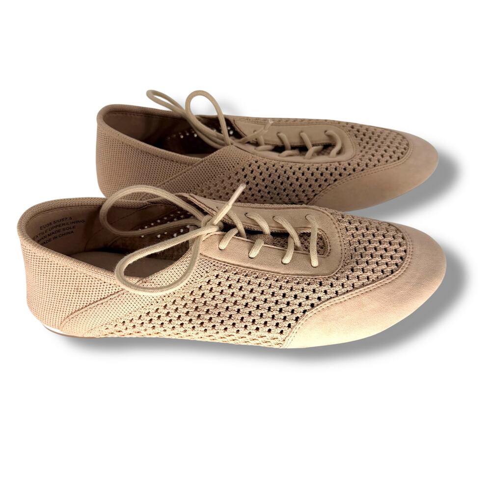 VIVAIA Womens Sneakers Size 7.5 Tan Knit Lace Up Comfort Walking Shoes - Picture 7 of 10